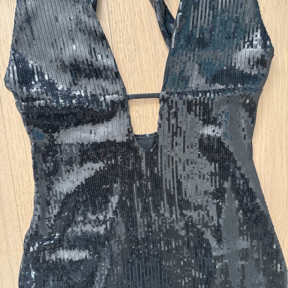 White Fox Boutique Sequin Mini Dress in Black